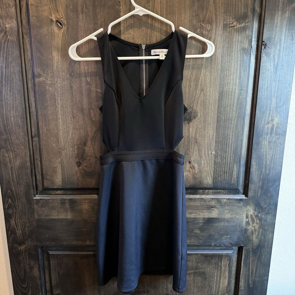 WOMENS ABERCROMBIE & FITCH A&F BLACK CUT OUT SLEEVELESS ZIP BACK DRESS XS